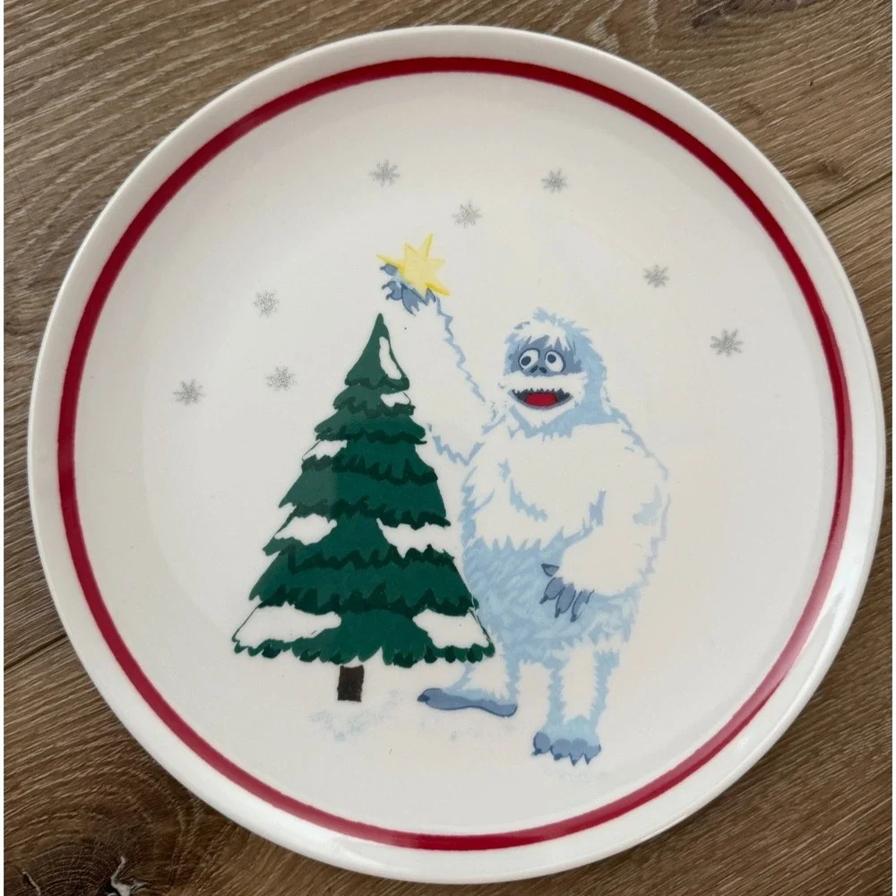 Pottery Barn Kids Rudolph Santa Christmas Melamine Plates Set of 4 9